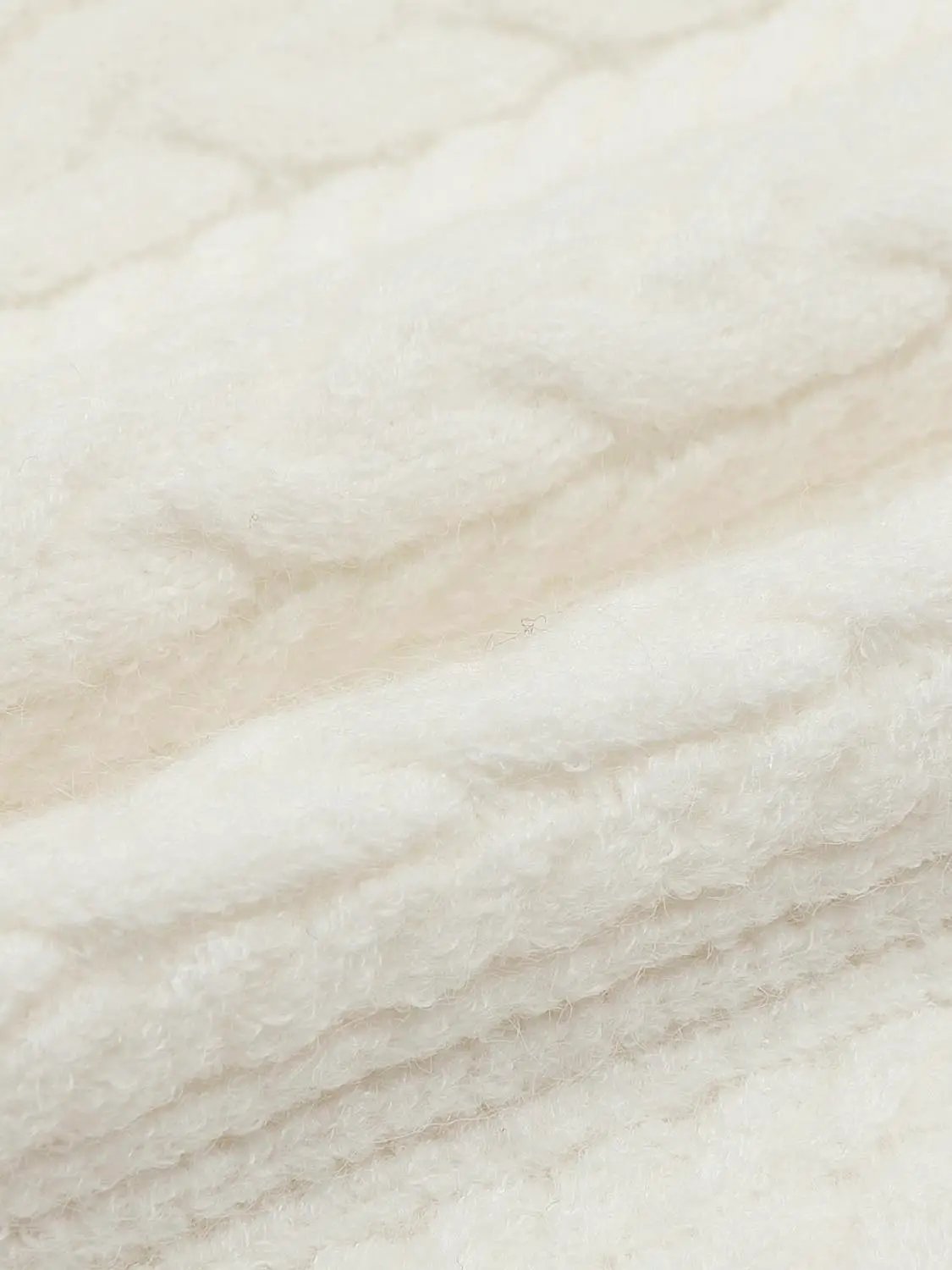 Cable Knit Ruffle Collar Long Sleeve Cardigan