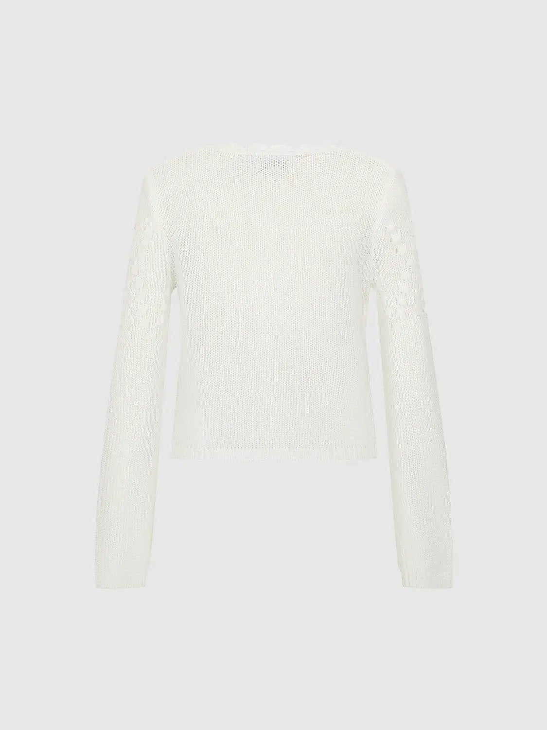 Textured Ribbed Long Sleeve Knit Sweater