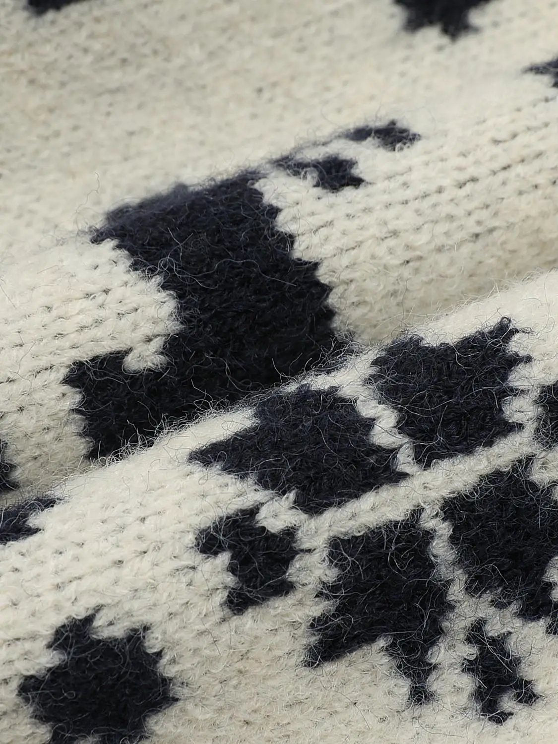 Zip Front Stand Collar Fair Isle Long Sleeve Jacket