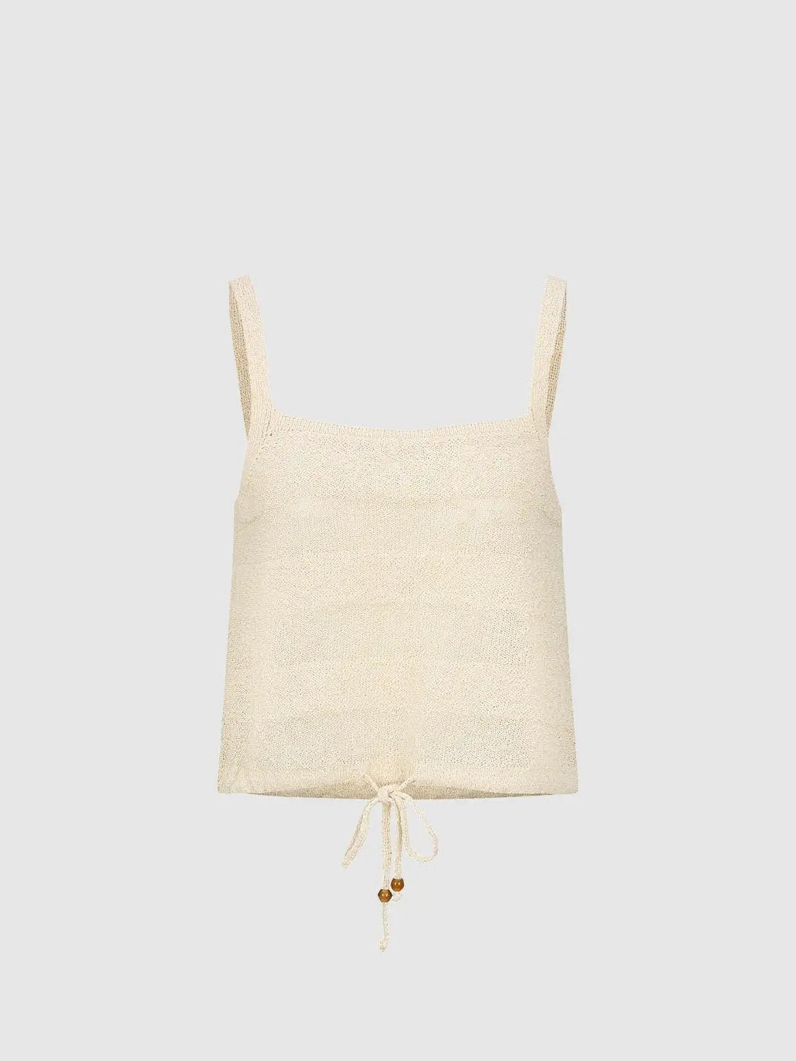 Knitted Tie Hem Cotton Blend Sleeveless Cami Top