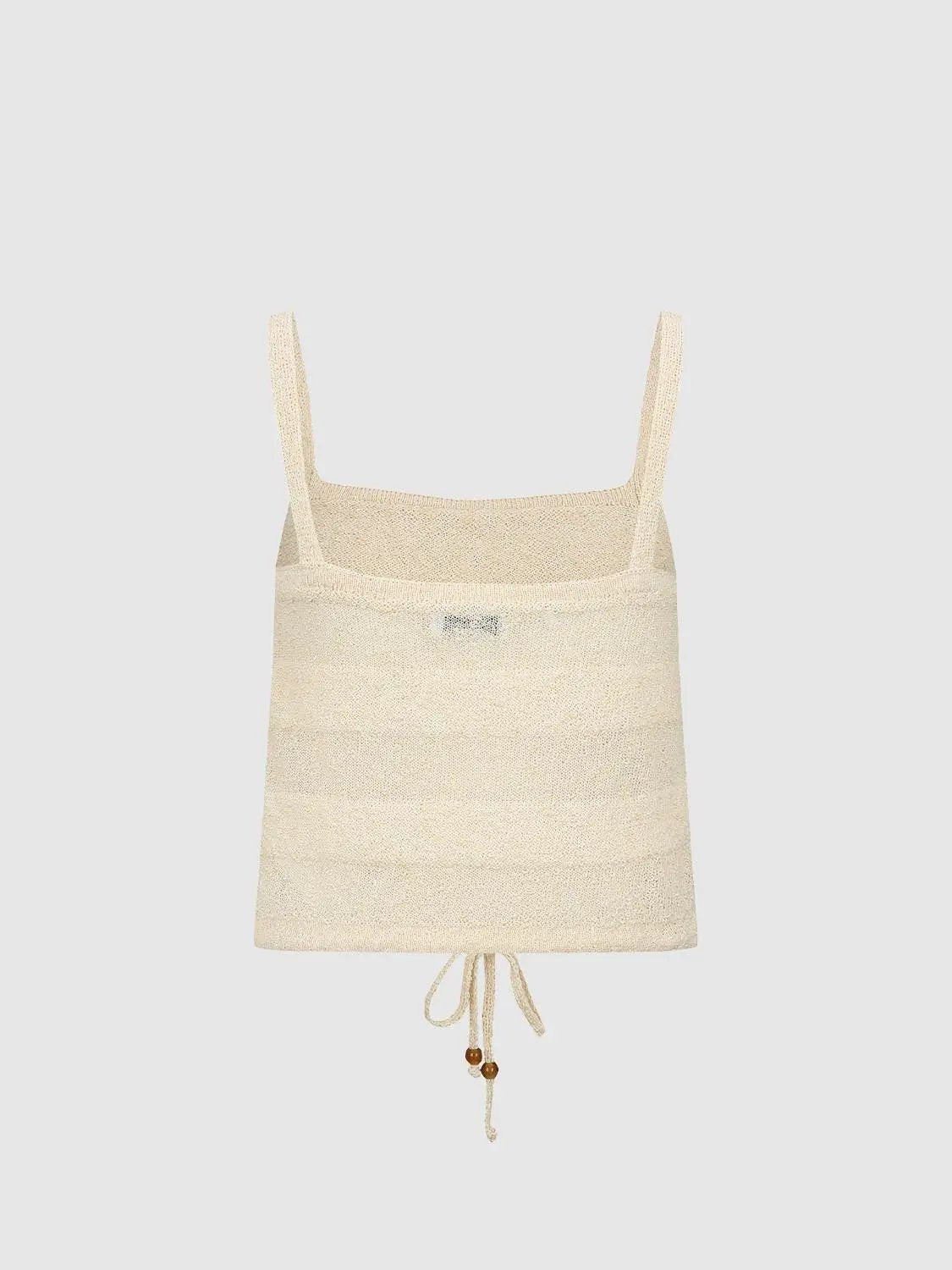Knitted Tie Hem Cotton Blend Sleeveless Cami Top