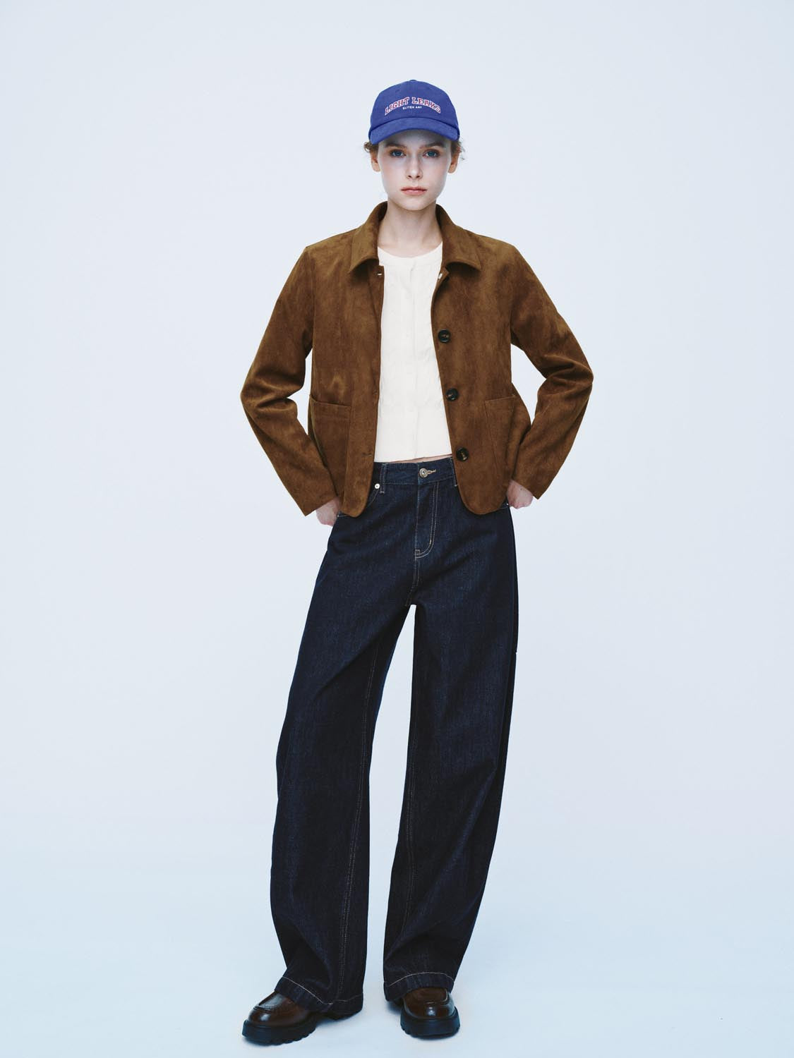 Textured Button Front Long Sleeve Jacket