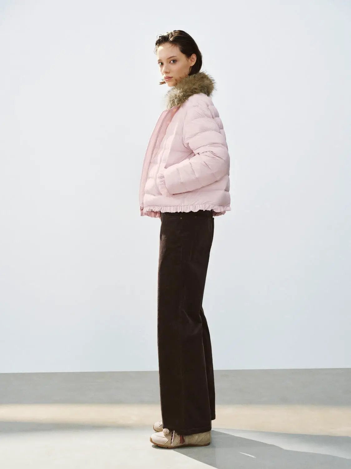 Corduroy Straight-leg Cotton Blend Pants