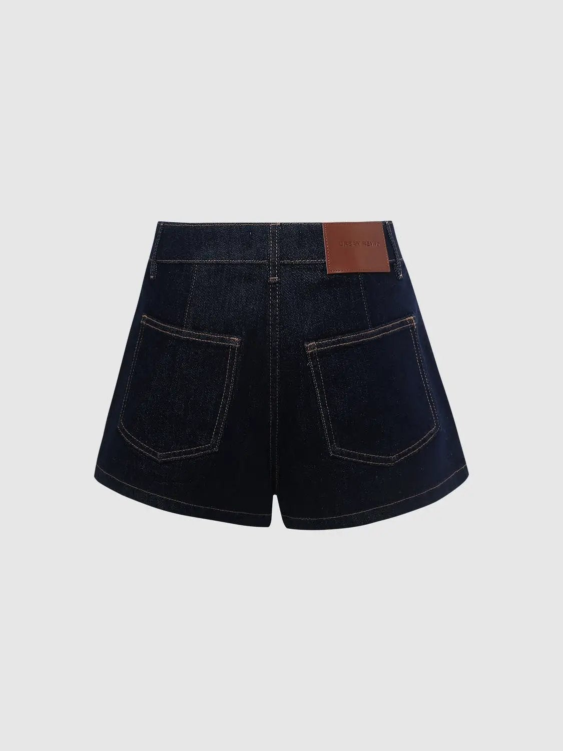 Asymmetric Button Front Denim Skirt