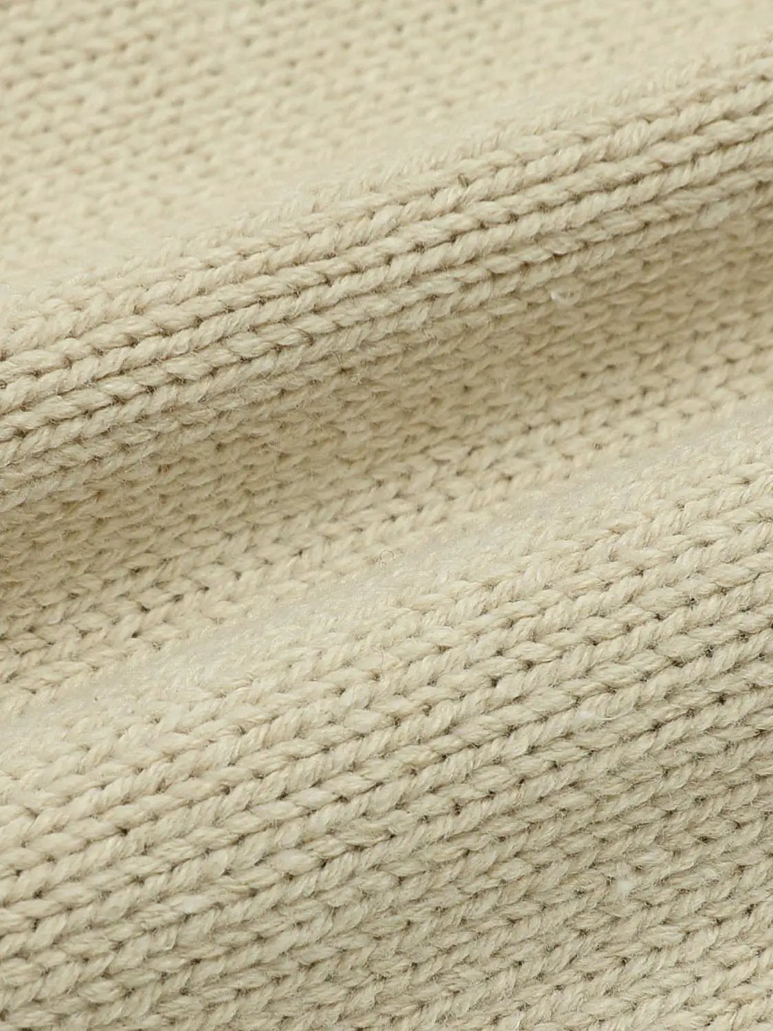 Cable Knit Crew Neck Long Sleeve Cotton Blend Sweater