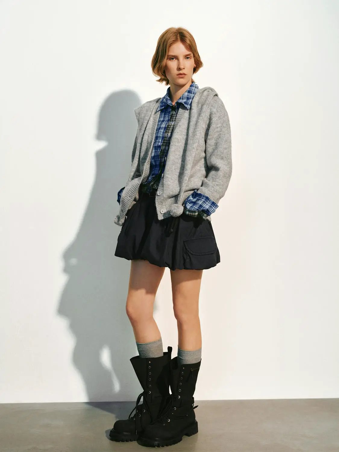 Textured Ribbed Pom-pom Long Sleeve Knit Jacket
