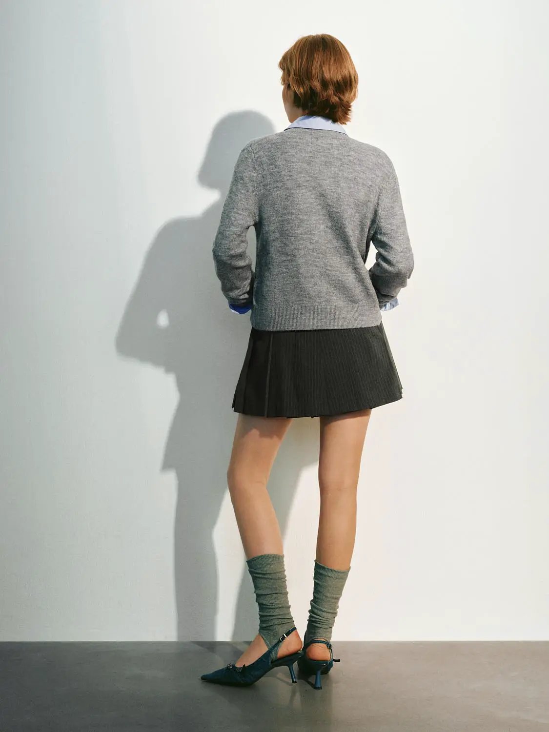 Distressed Ribbed Knit Long Sleeve Cardigan