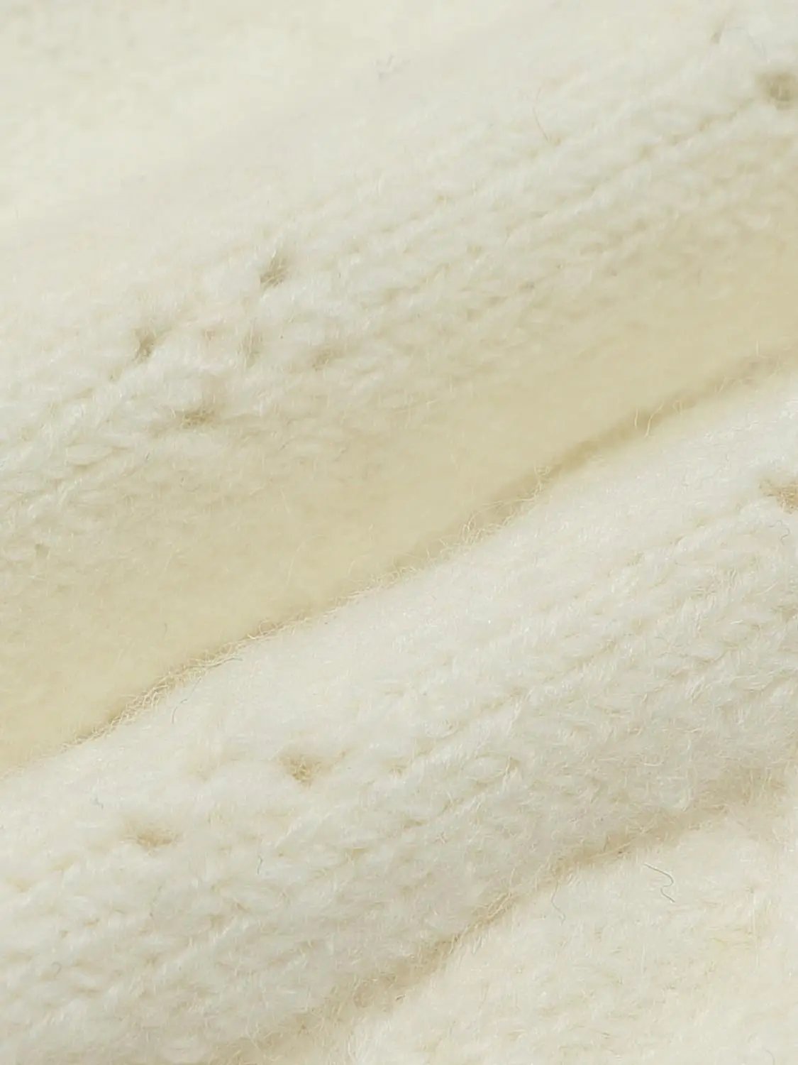 Textured Cable Knit Ruffle Trim Long Sleeve Cardigan