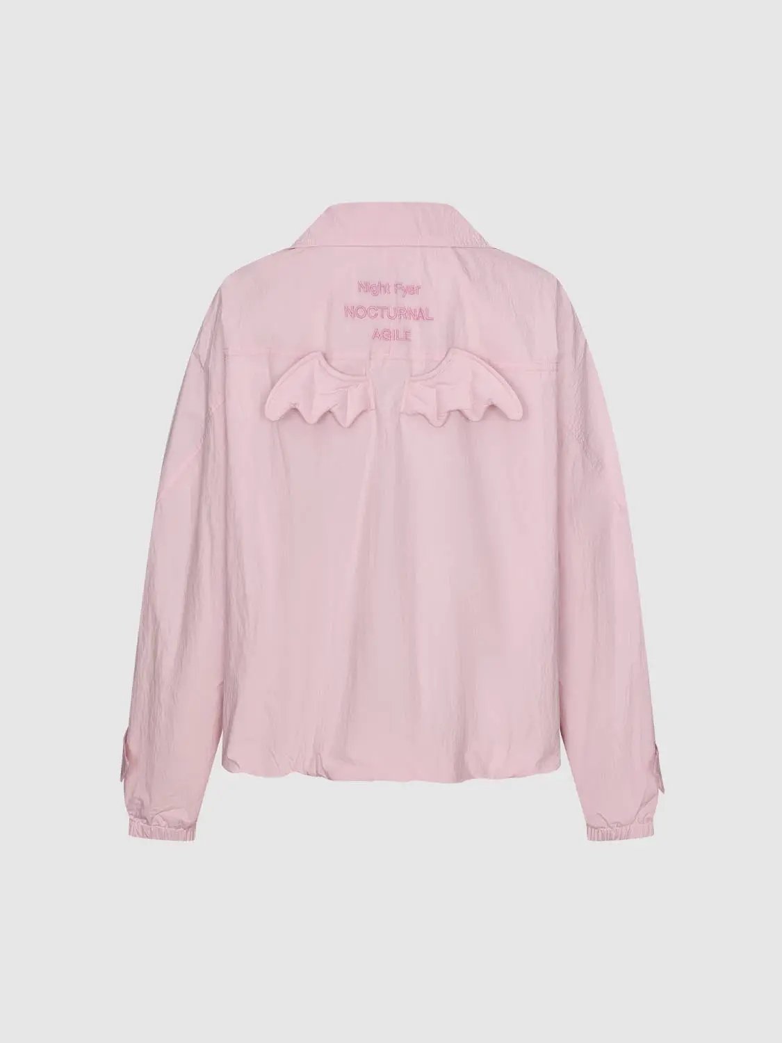 Stand Collar Long Sleeve Zip Front Cotton Blend Jacket