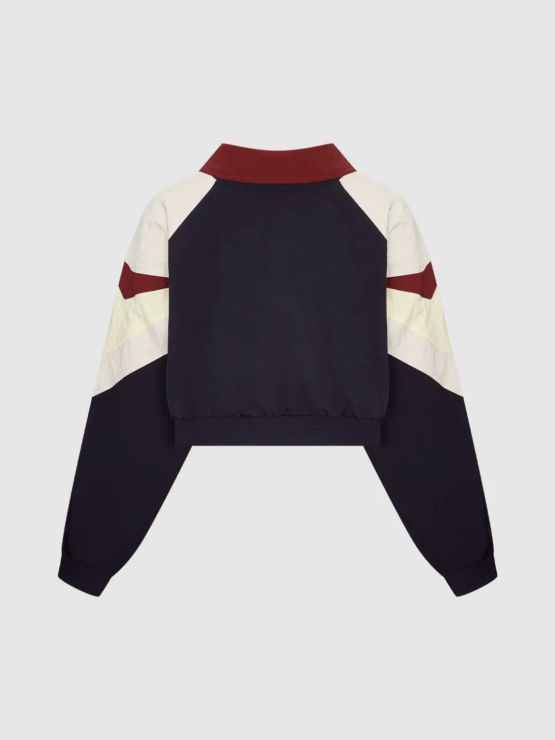 Colorblock Zip Front Cropped Long Sleeve Jacket
