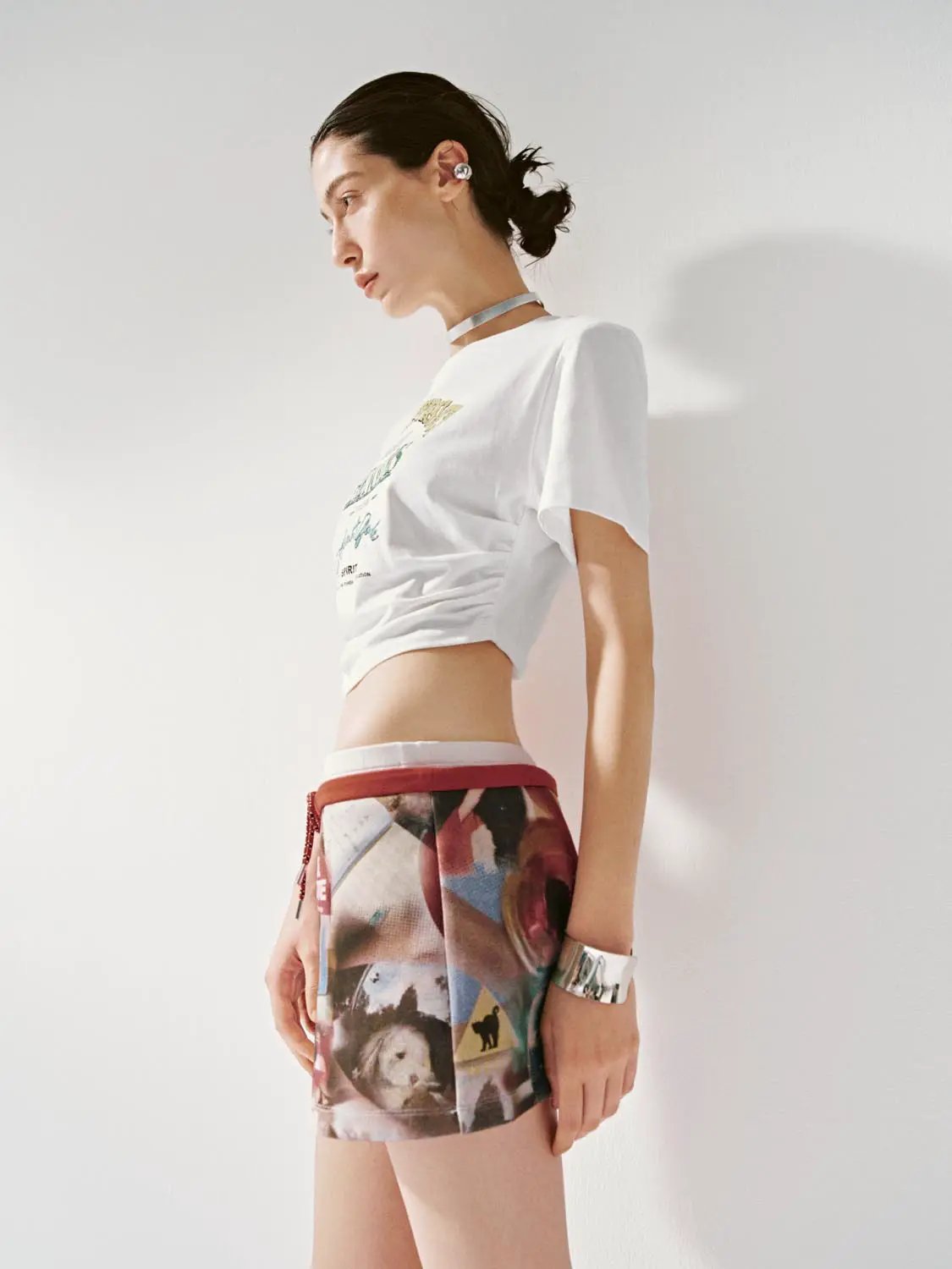 Text Print Regular Fit Crew Neck Short Sleeve Cotton T-Shirt