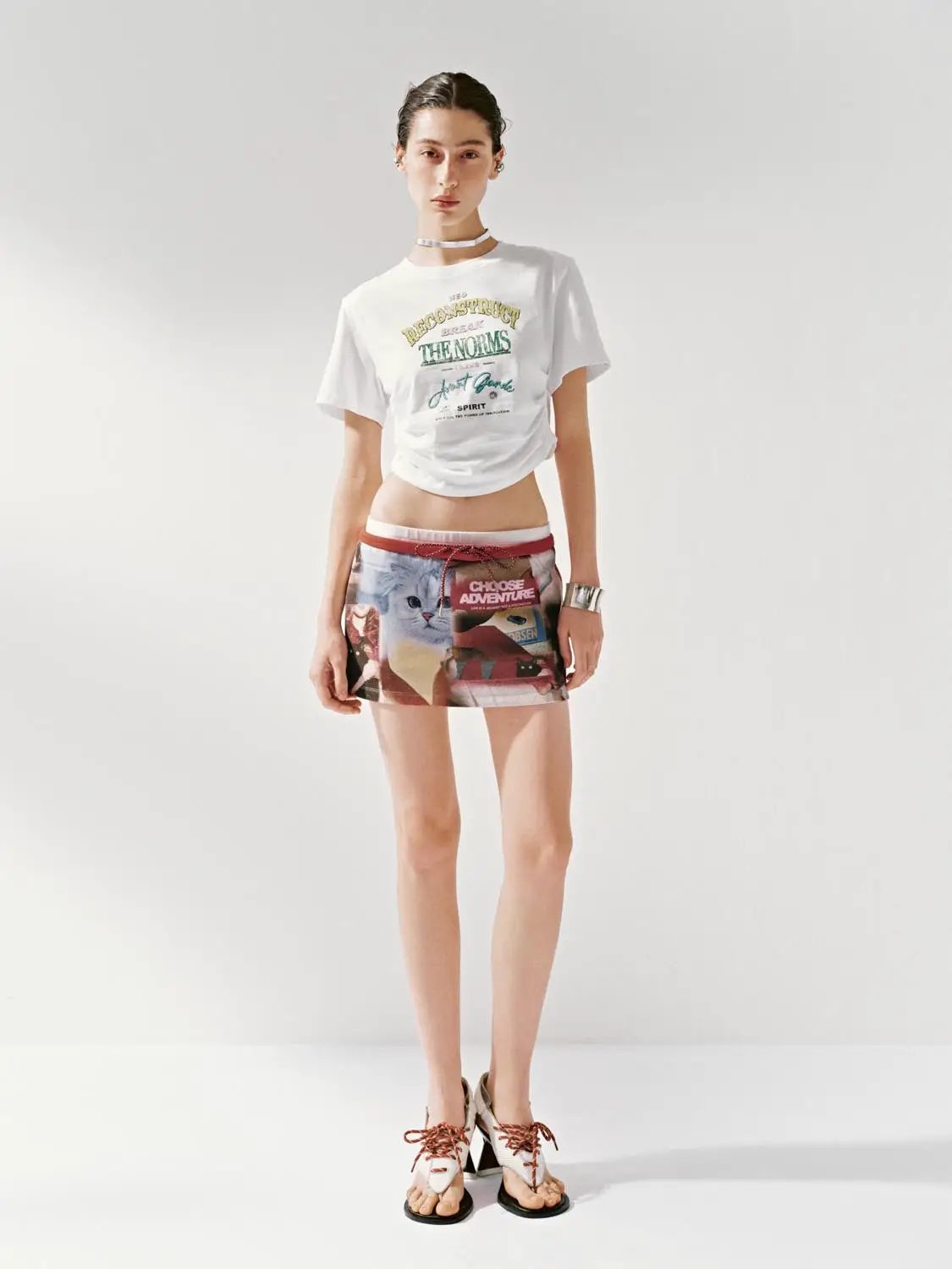 Text Print Regular Fit Crew Neck Short Sleeve Cotton T-Shirt