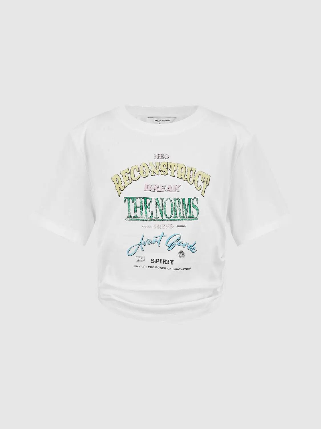Text Print Regular Fit Crew Neck Short Sleeve Cotton T-Shirt