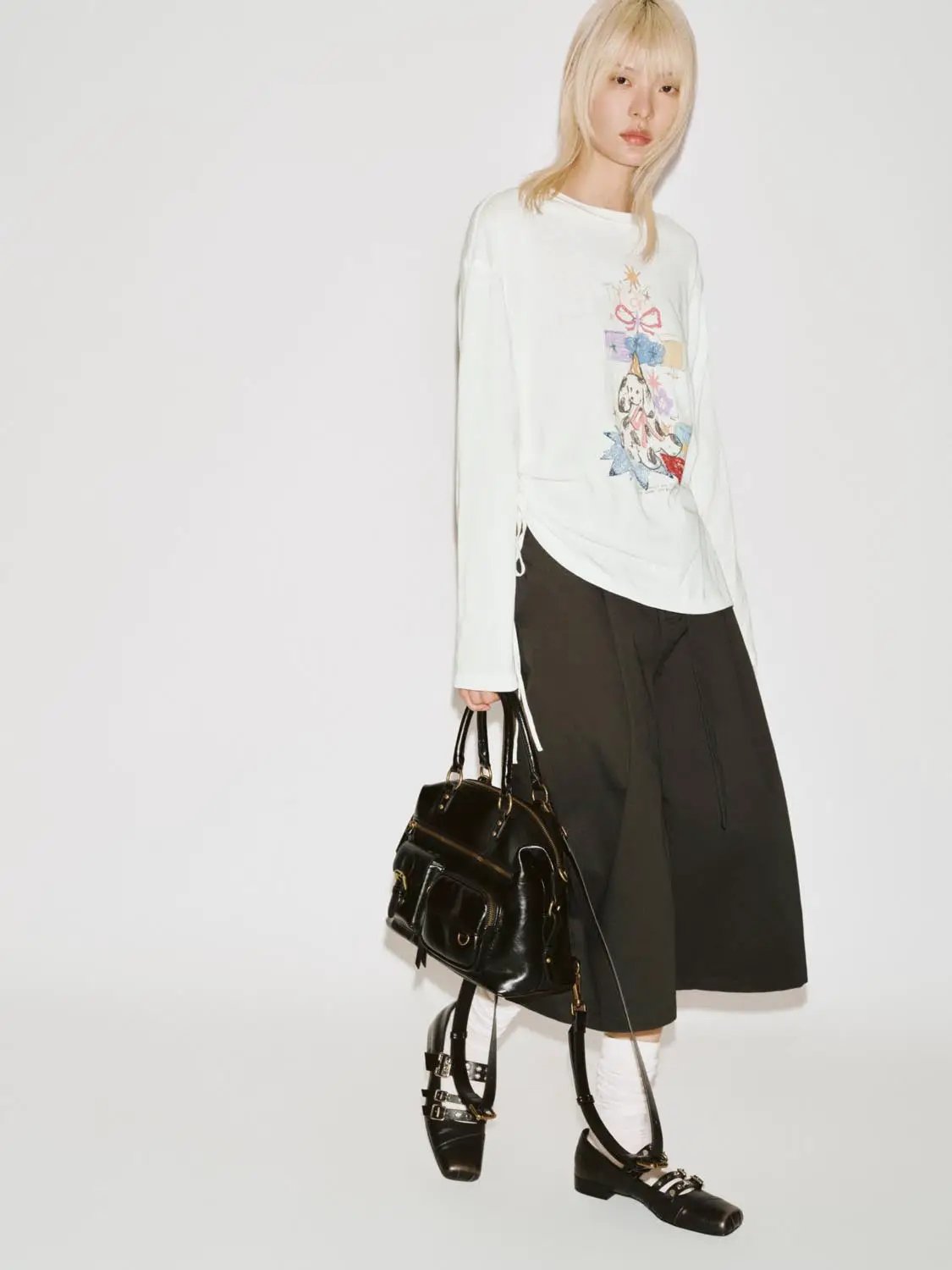 Graphic Print Cotton Long Sleeve T-shirt