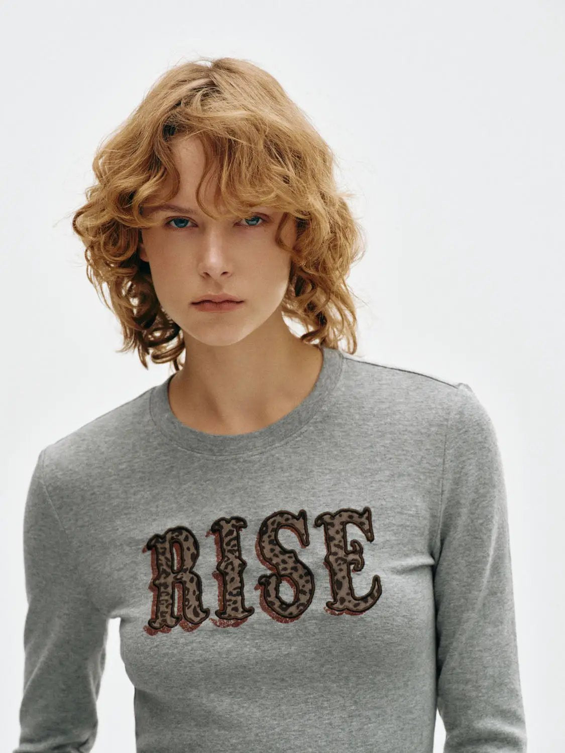 Animal Print Graphic Crew Neck Long Sleeve T-Shirt