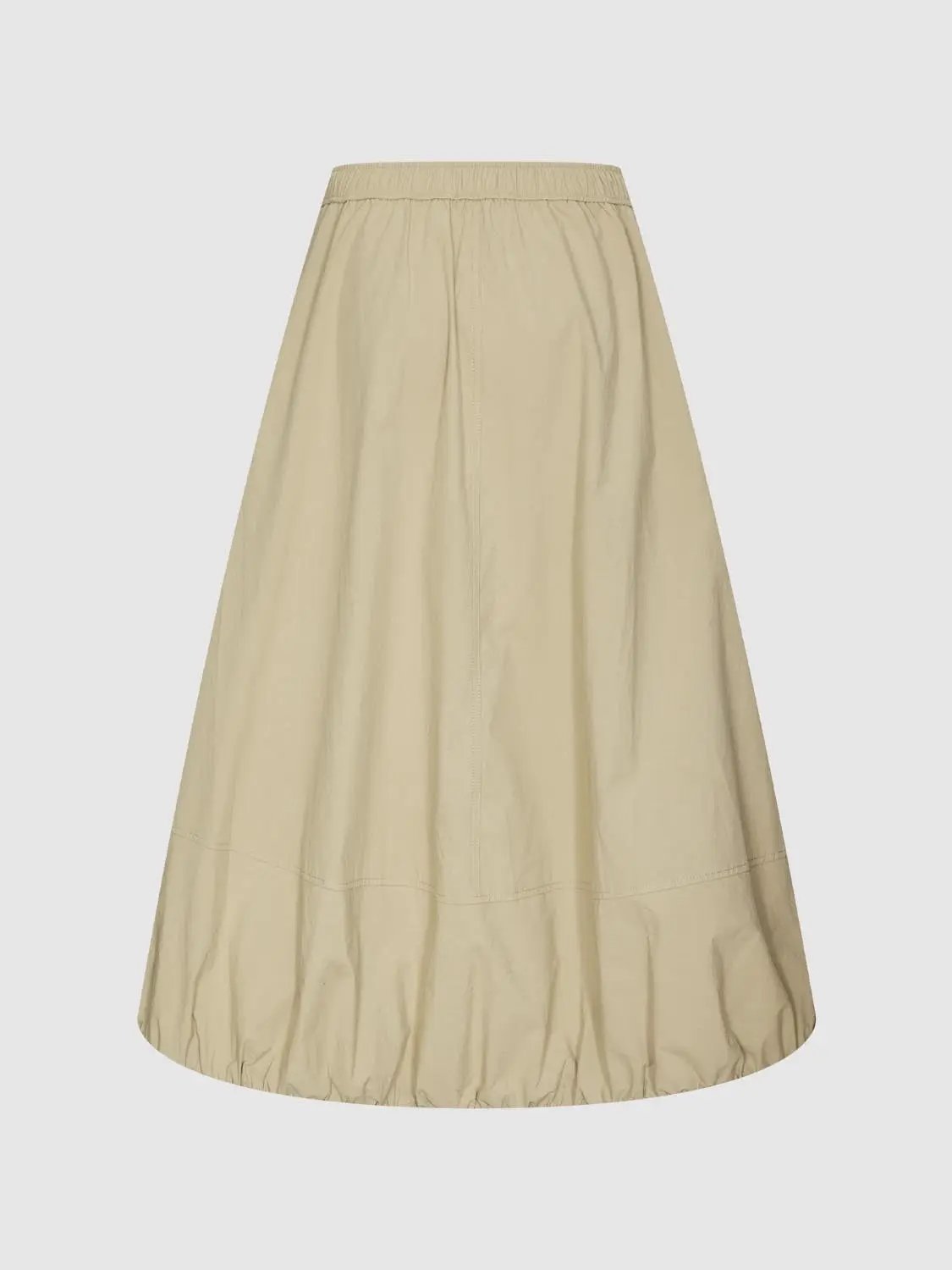 Drawstring Balloon Hem Loose-Fit Cotton Skirt