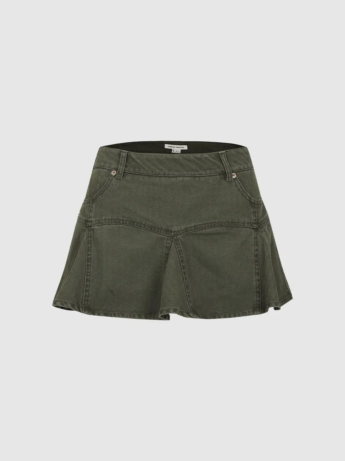 Cotton A-Line Mini Skirt With Pockets