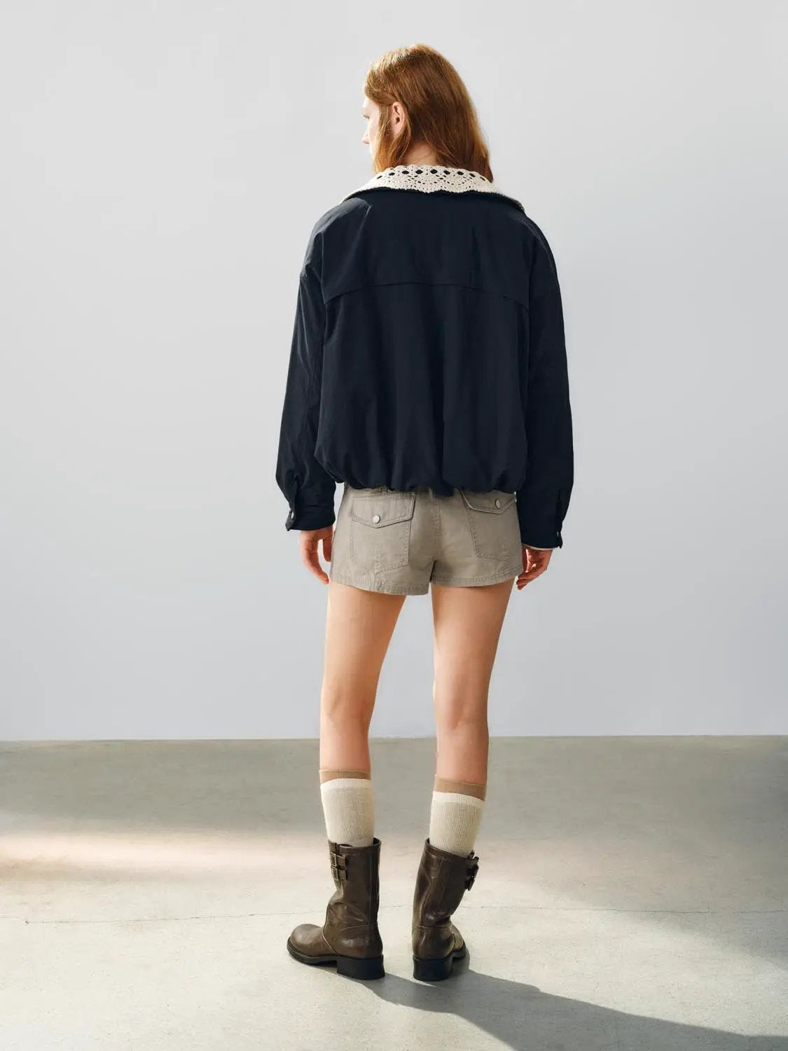Mid-rise Cotton Blend Flap Pocket Shorts