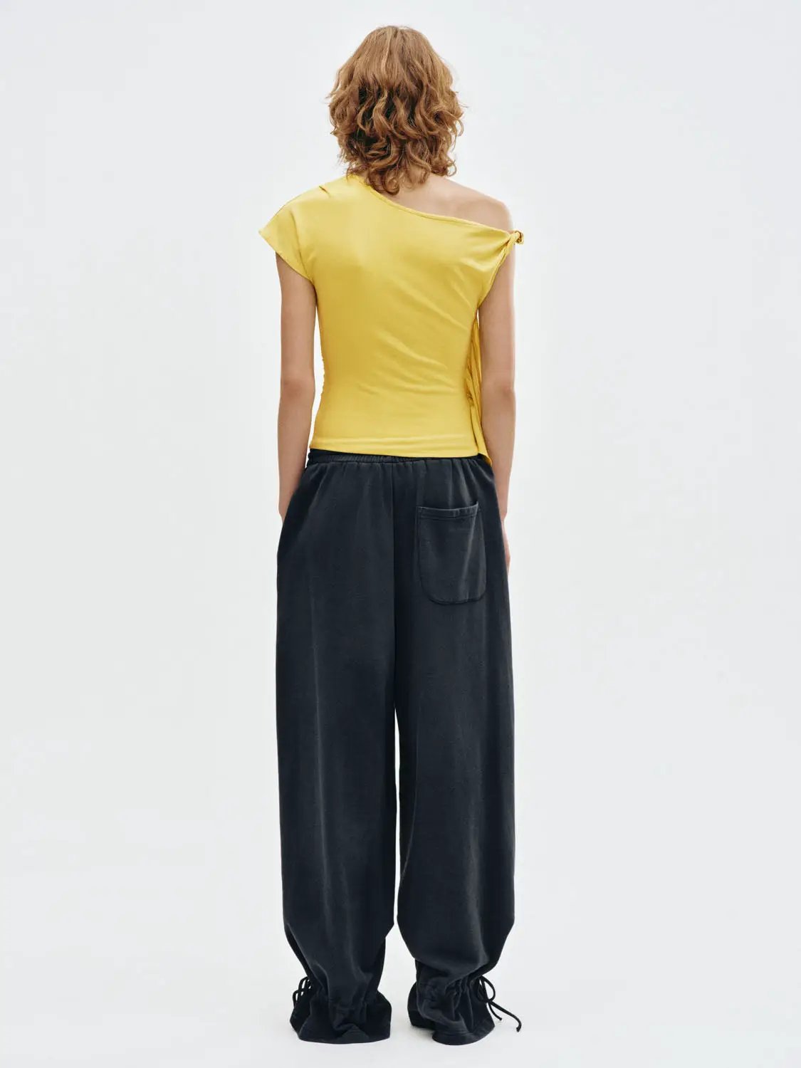 Drawstring Waist Straight-Leg Cotton Pants