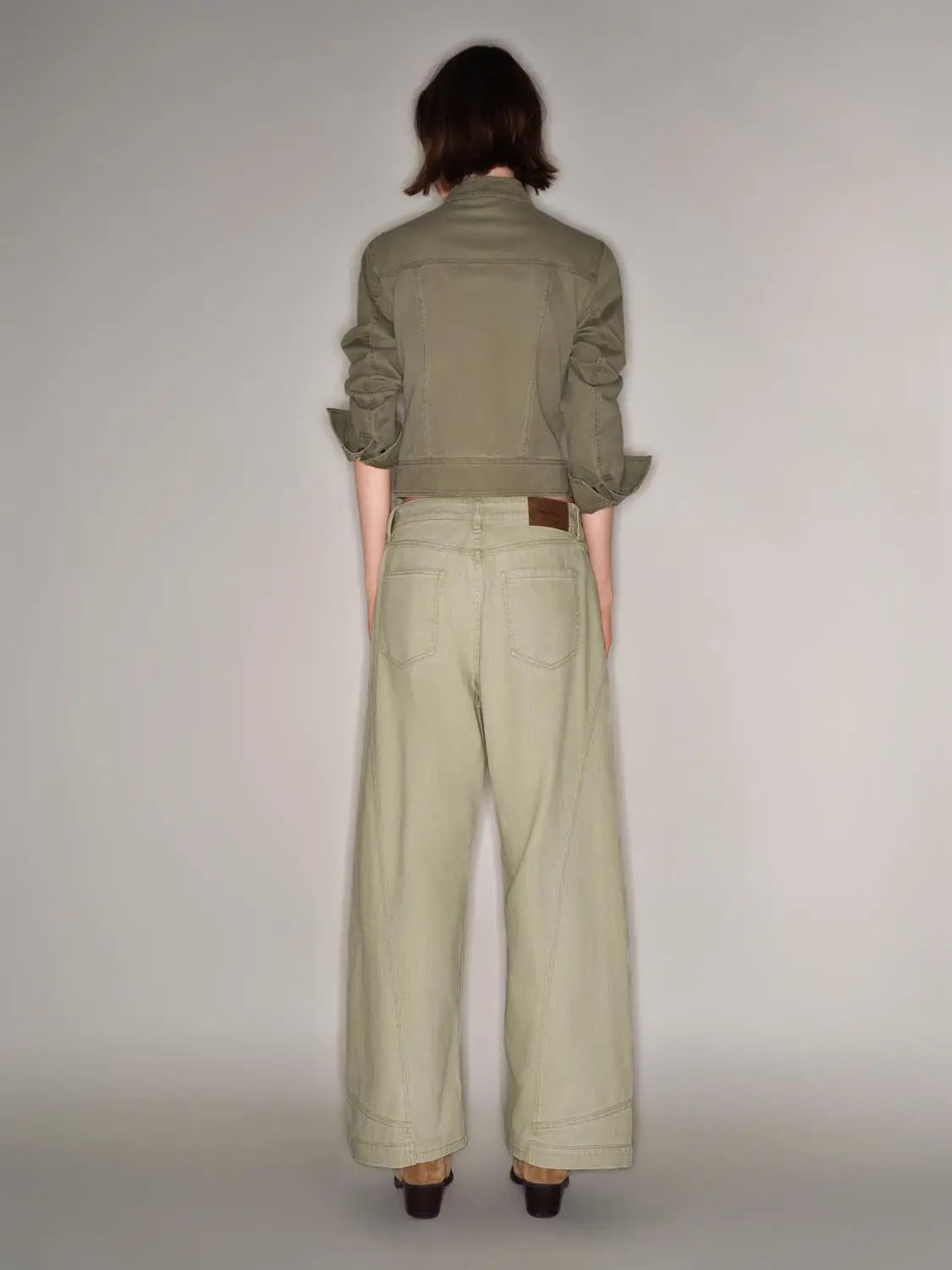 Panelled Relaxed Fit Cotton Wide-leg Pants