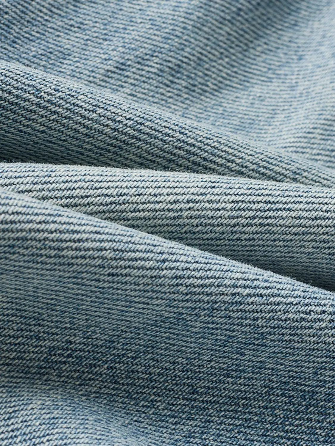 Light Wash Wide-leg High-waisted Cotton Blend Jeans