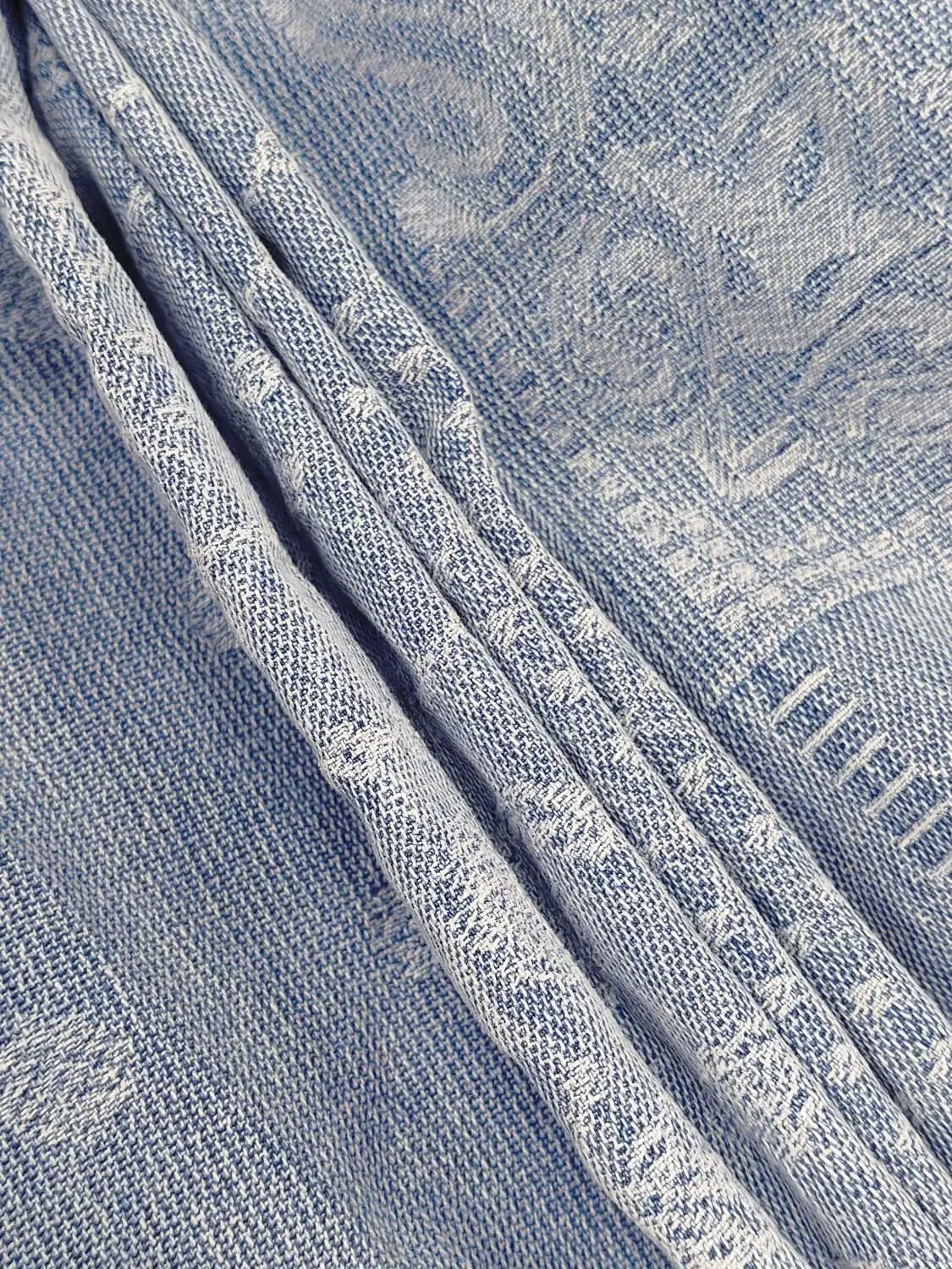 Patchwork Paisley Print Wide-leg Cotton Capri Jeans