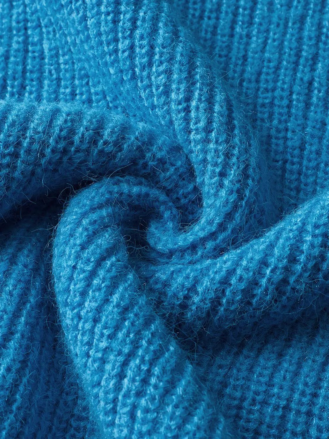 Boxy Textured Knit Crew Neck Long Sleeve Sweater