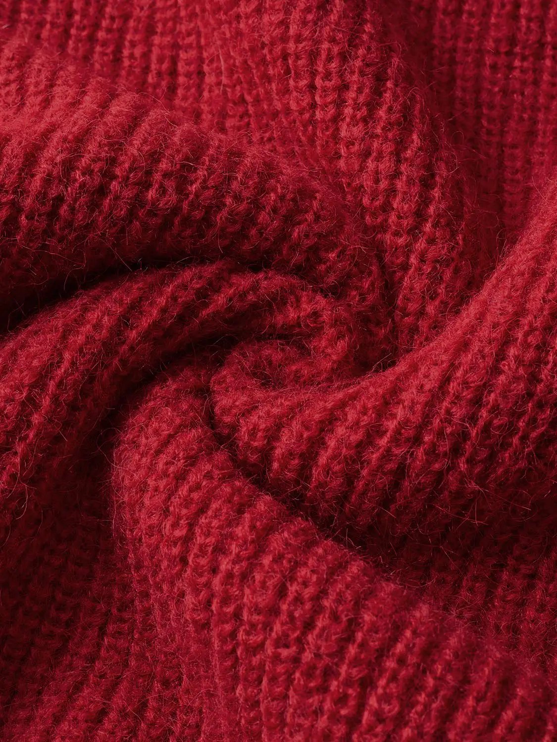 Boxy Textured Knit Crew Neck Long Sleeve Sweater