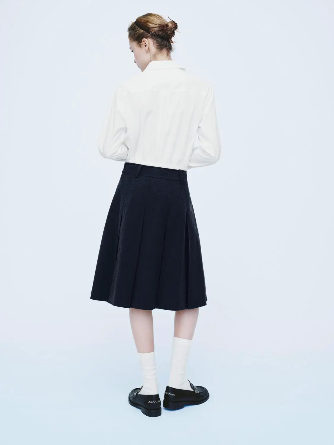 Embroidered Cotton Button Front Long Sleeve Shirt
