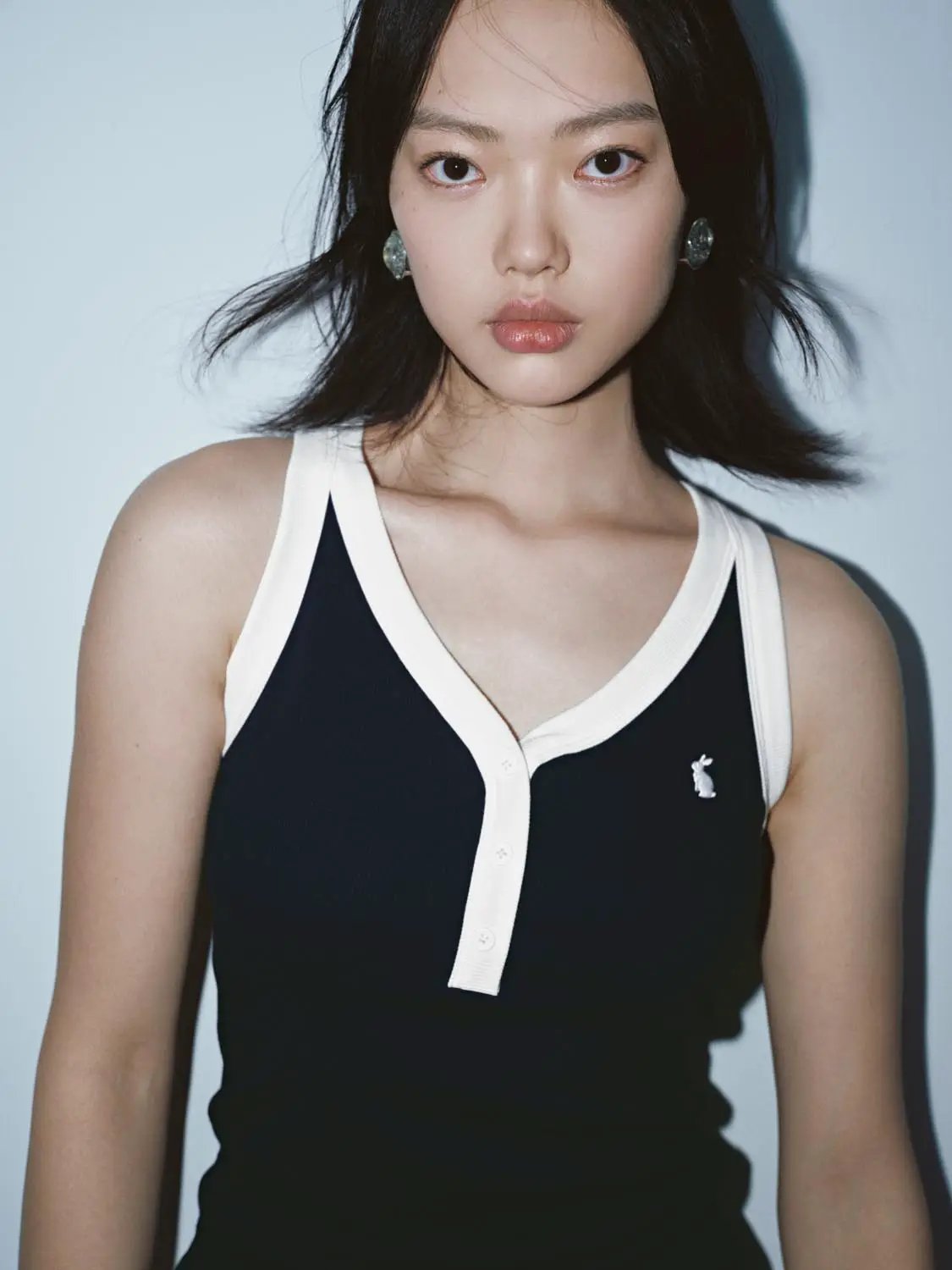 Contrast Trim Classic Stretch Cotton Tank Top
