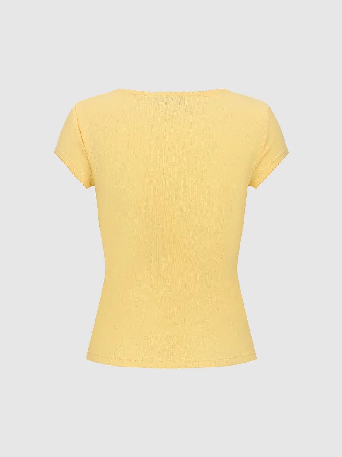 Ruched Front Knot V-neck Short Sleeve T-shirt