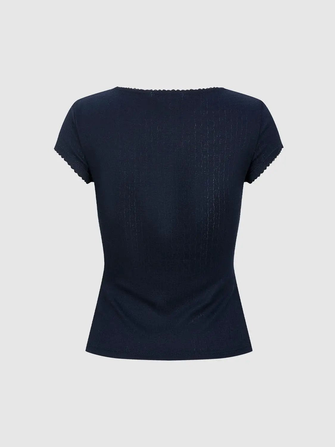 Ruched Front Knot V-neck Short Sleeve T-shirt