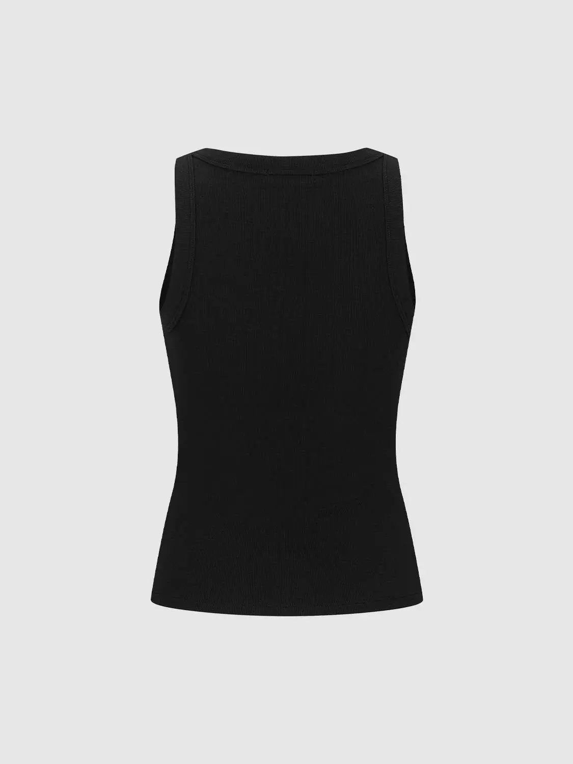 Ribbed V-neck Thick Knit Sleeveless Tank Top