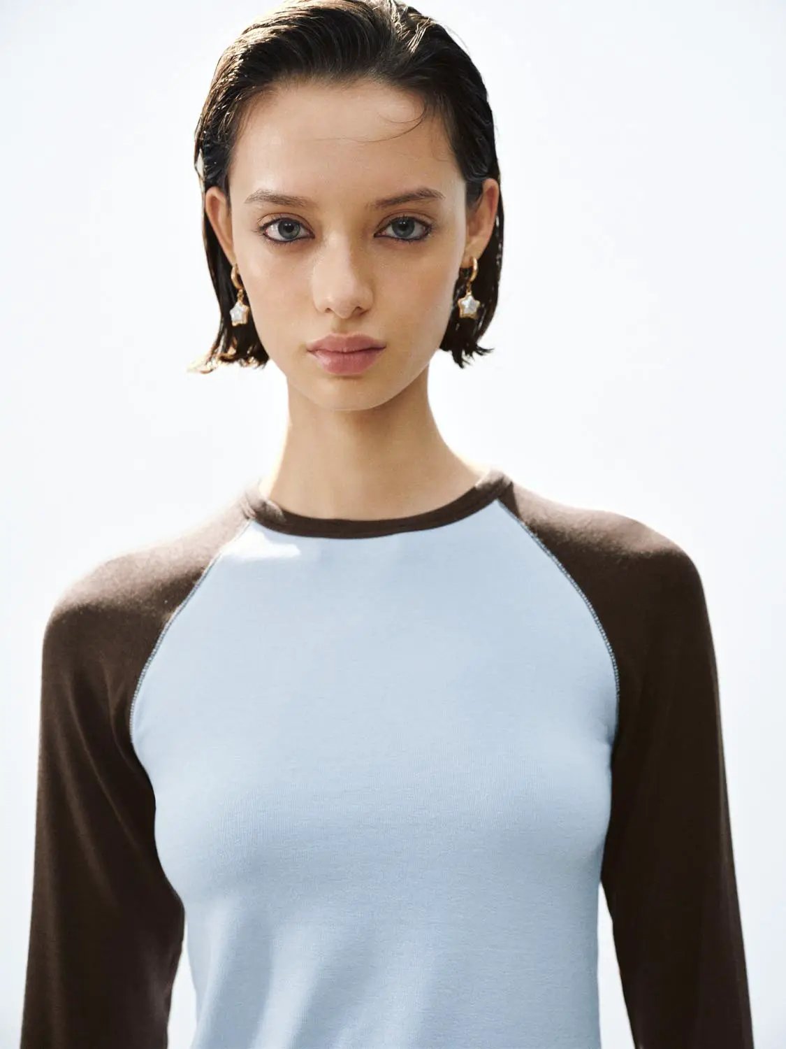 Raglan Colorblock Crew Neck Long Sleeve T-Shirt