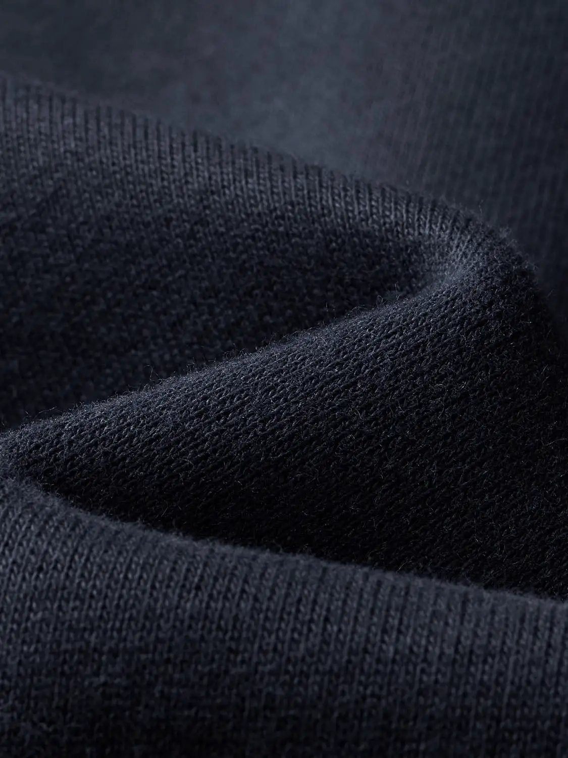 Cropped Ribbed Half-Zip Long Sleeve Cotton Blend Sweatshirt