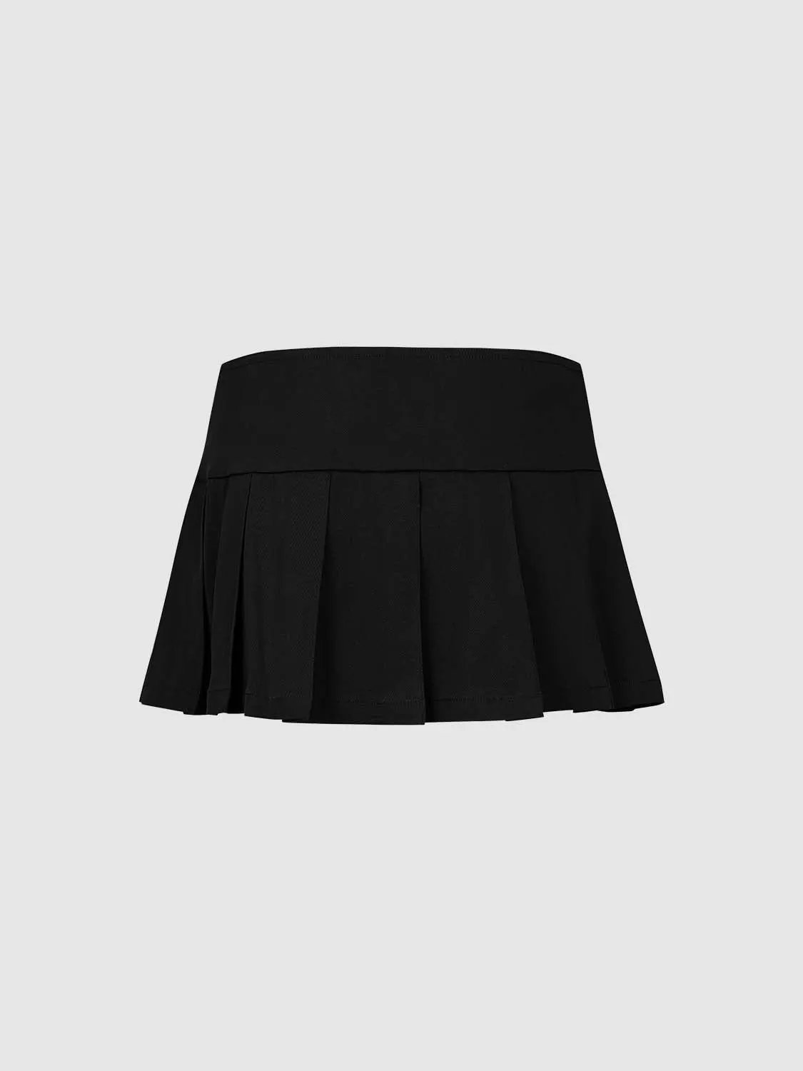 Double Buckle Pleated Skirt