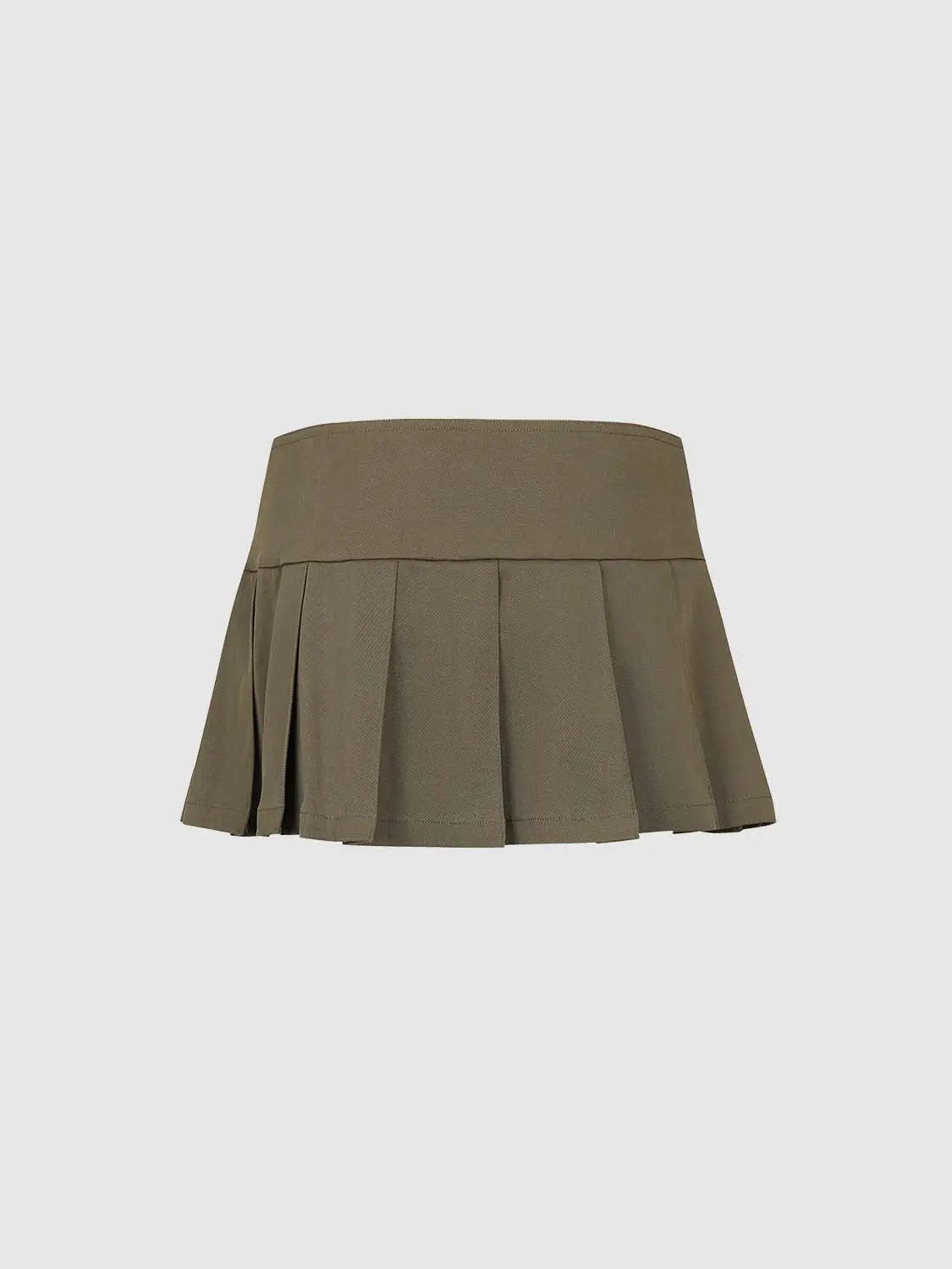Double Buckle Pleated Skirt