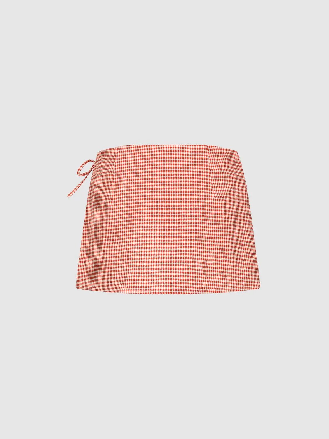 Checked Side Tie Mid-rise Mini Skirt