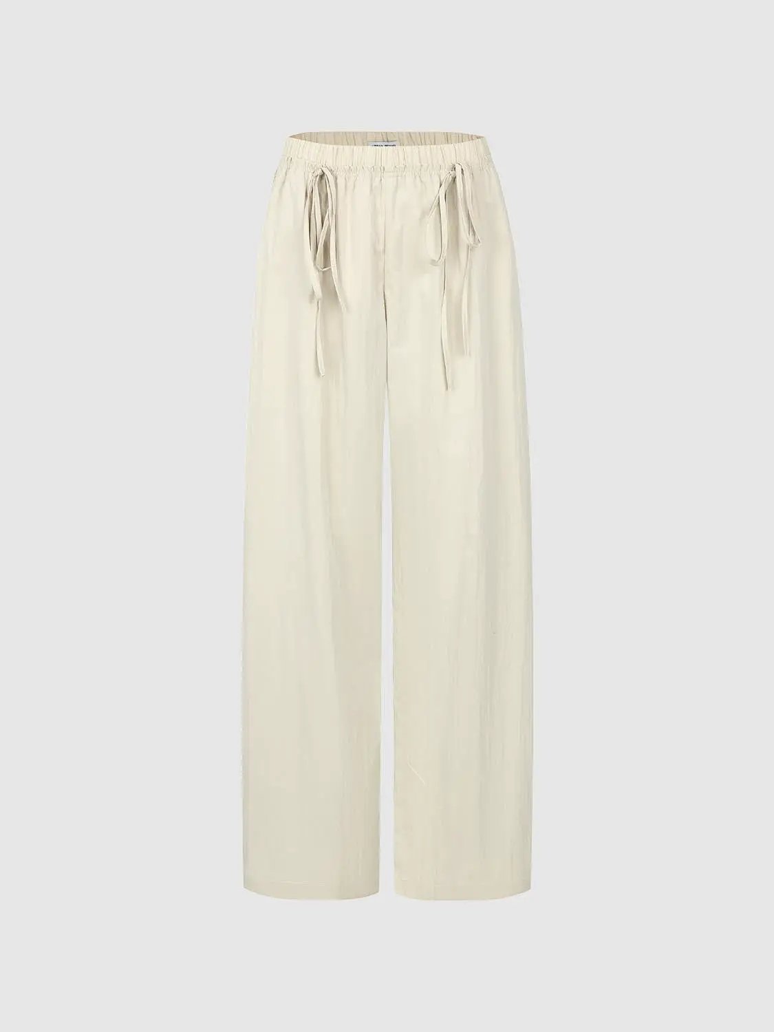 Lightweight Drawstring Waist Wide-leg Pants