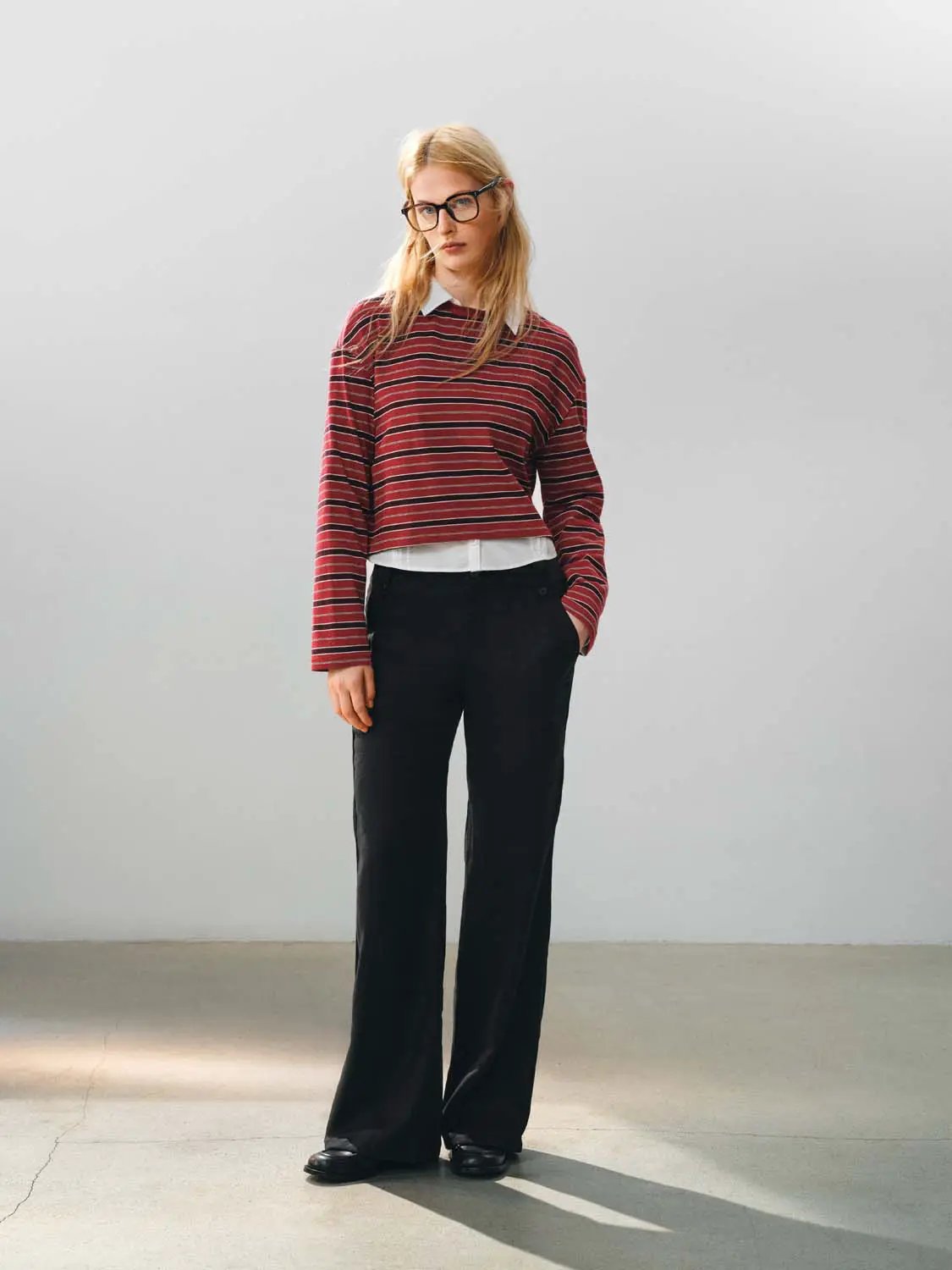 High Waisted Patch Pockets Wide-Leg Linen Blend Pants