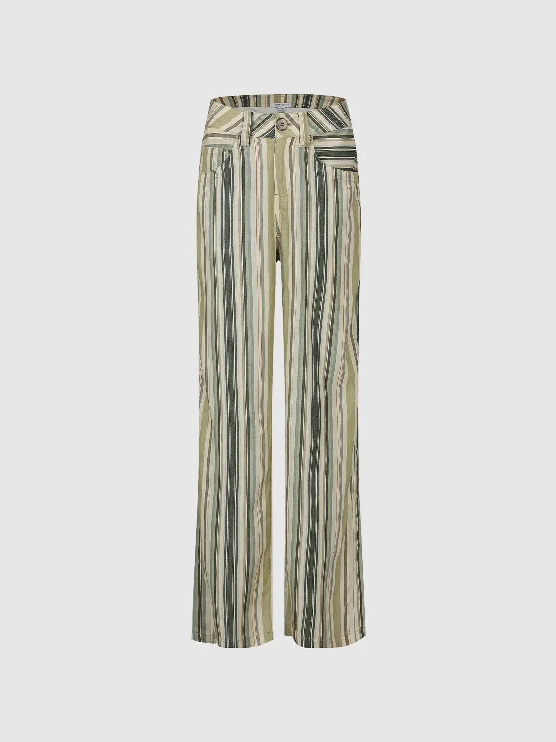 Pastel Striped Wide-leg Pants