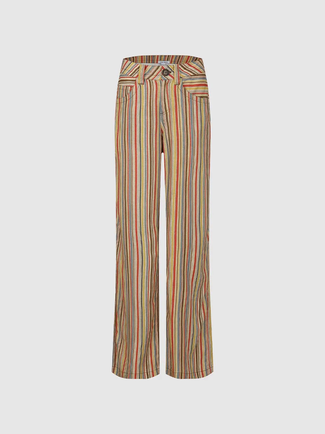 Pastel Striped Wide-leg Pants