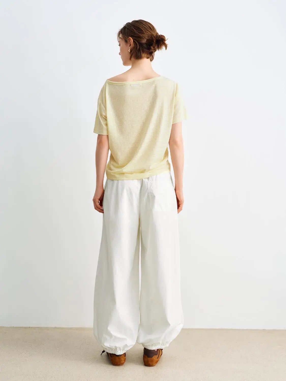 Pleated Cotton Wide-leg Pants