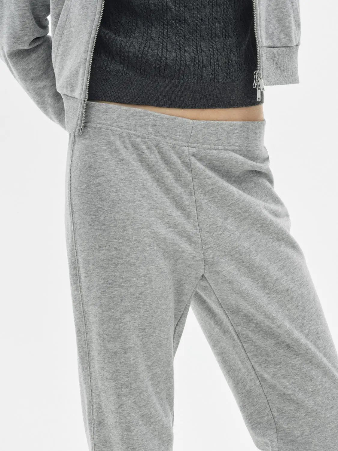 Flared Solid Regular Mid-rise High-waisted Cotton Blend Pants