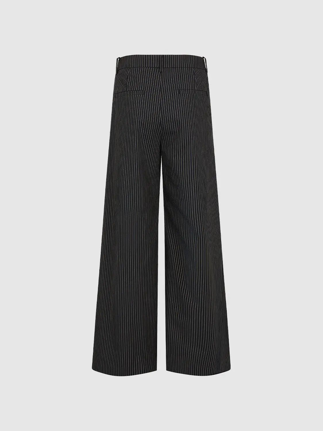 Striped Cotton Mid-rise Straight Pants