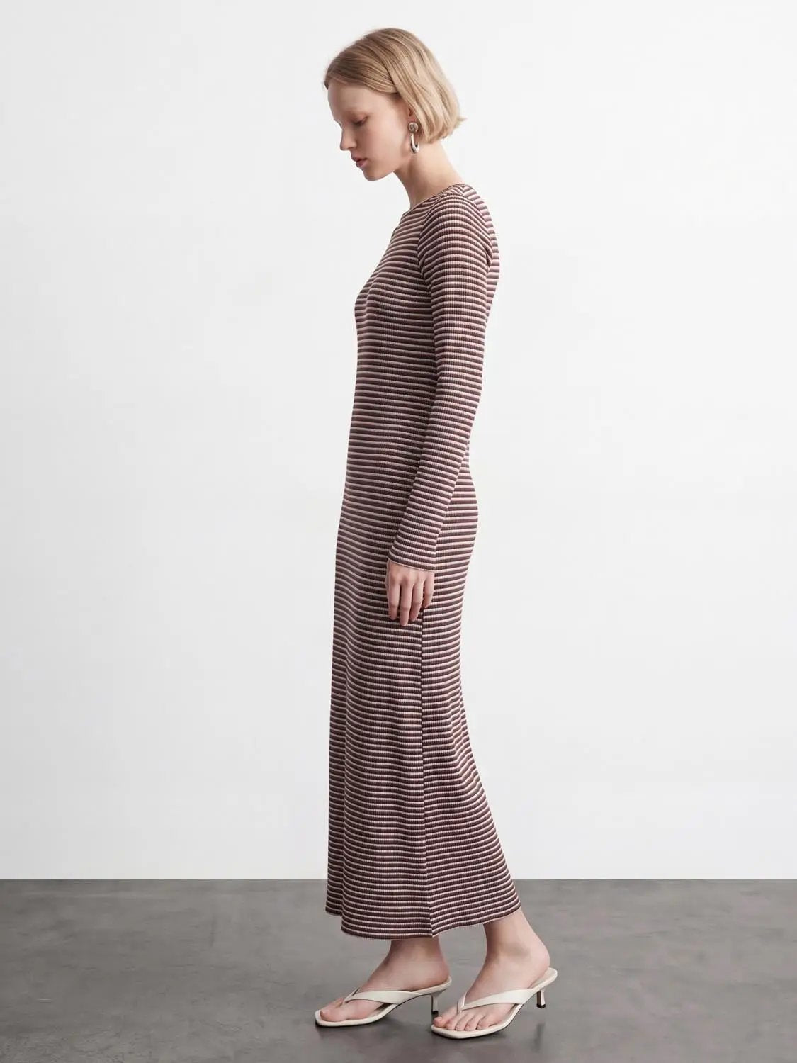 Back Cut-Out Striped Maxi Dresses