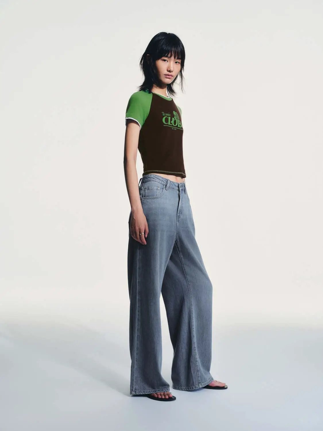 Comfortable Flattering Fit Wide Leg Denim Jeans