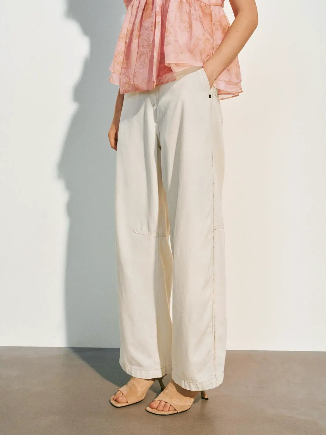 Loose Fit Wide-Leg Cotton Lyocell Soft Pants