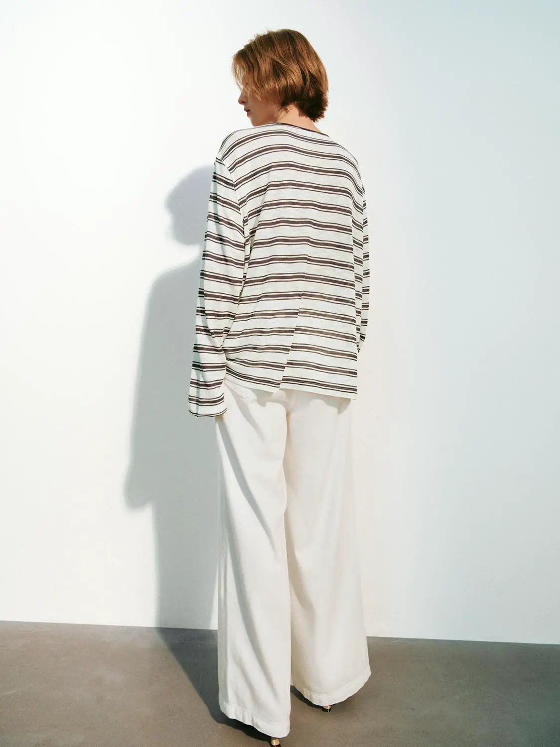 Wide-leg High Waisted Plain Front Full Length Pants