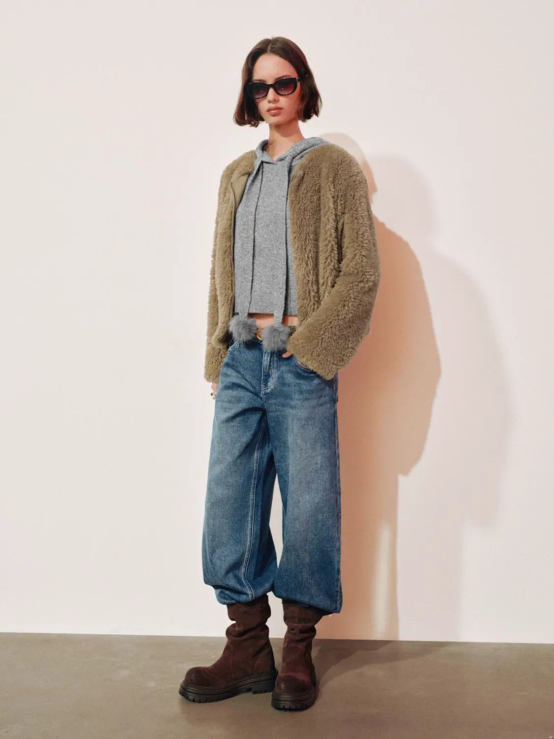 Mid-rise Wash Wide-leg Cotton Jeans